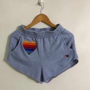 Aviator Nation Rainbow Heart Stitch Lounger Short Ice Blue Small